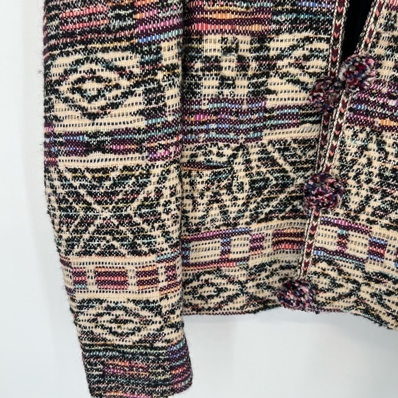 Zara Jacquard Tweed Tribal Aztec Ethic Printed Vtg Inspired Wool Blend Jacket - Picture 5 of 10